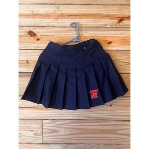 Hype and Vice Navy Blue Pleated Mini Skirt Ole Miss Rebels "M" Logo Size S